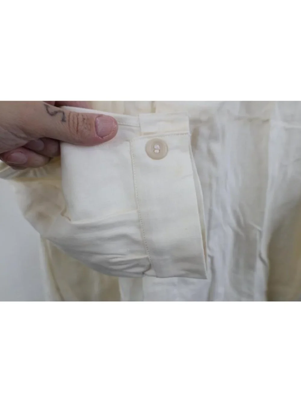 Deadstock 1950s Unissued German Military Mens 36 Hospital Grandpa Shirt White